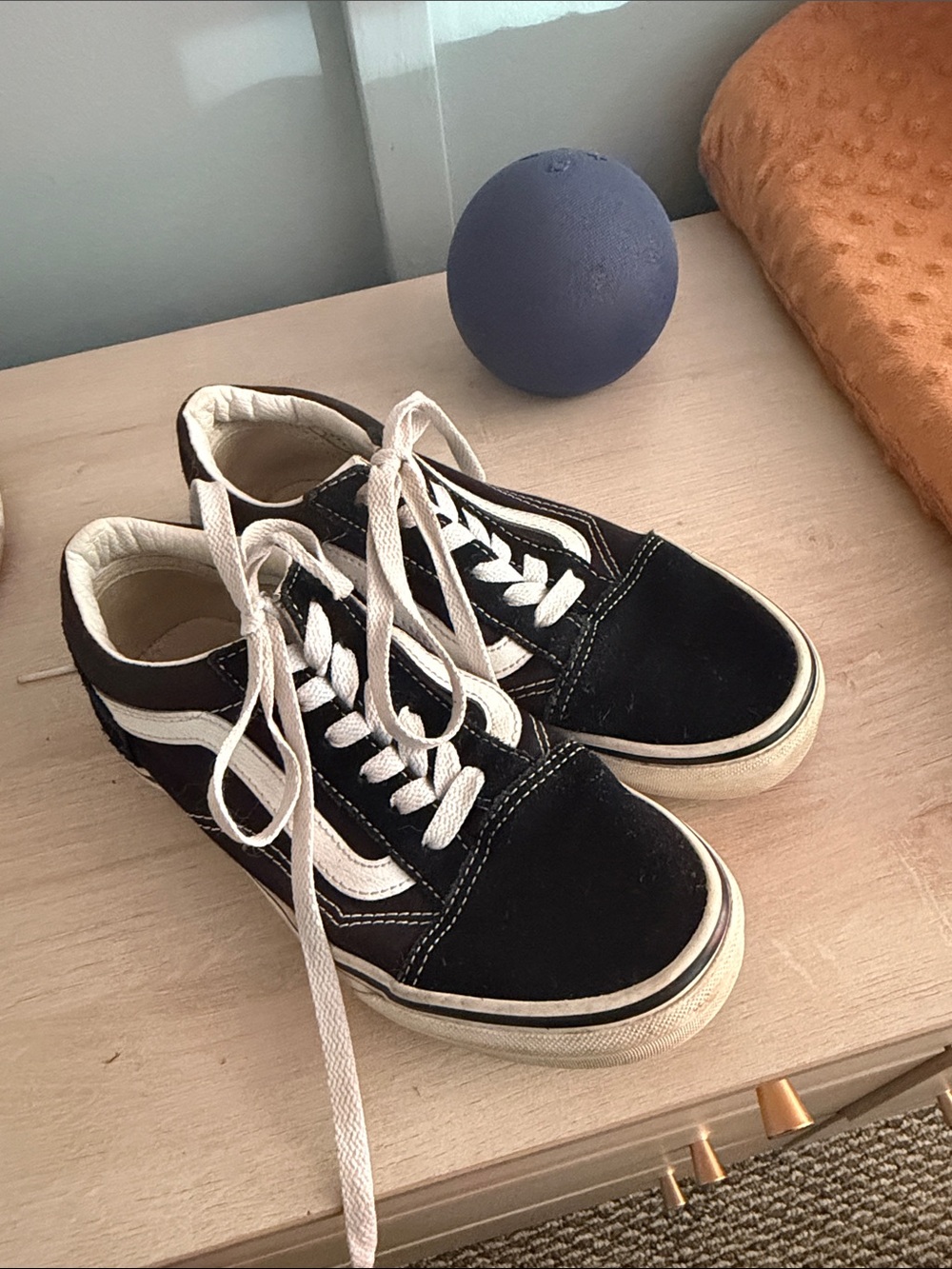 VANS Kids Black & White Skate Sneakers - Classic Low-Top